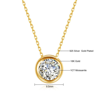 18K Gold Heart Necklace 9mm 3ct Moissanite Pendant K Gold Luxury Wedding Jewelry With Certificate