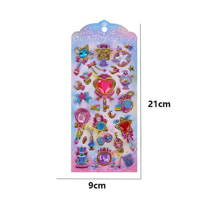 3D Laser Gem Crystal Diamond Stickers Creative DIY Mobile Album Scrapbooking Decoration Decal Reward Sticker Kids Handmade Toys