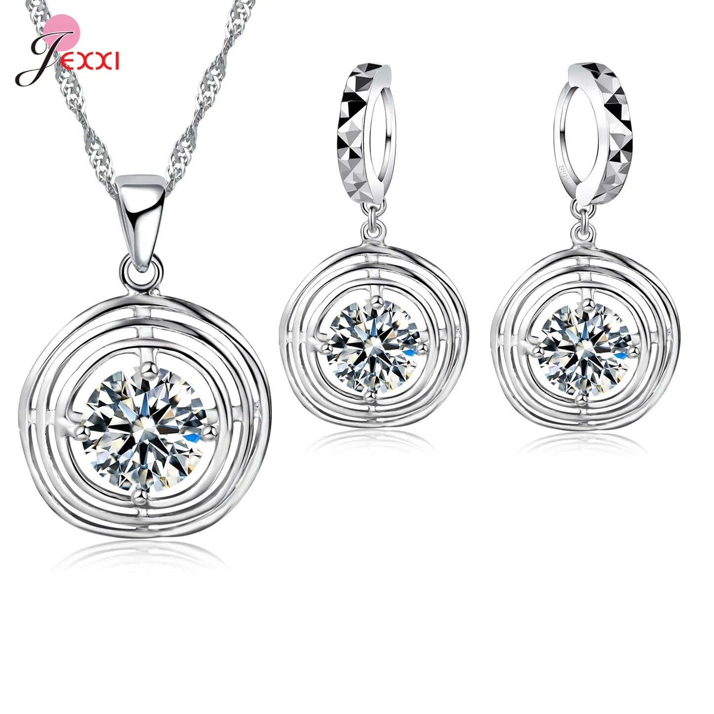 New Brand Bridal Jewelry Sets 925 Sterling Silver Statement Flower Butterfly Choker Necklaces Zirconia Earrings for Women Gift