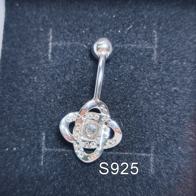 925 sterling silver belly button ring fashion CZ navel piercing body jewelry for women gift