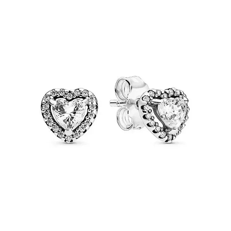 Hot selling 925 sterling silver heart-shaped luxury ring necklace earrings fashionable and exquisite festival jewelry gifts