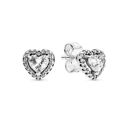 Hot selling 925 sterling silver heart-shaped luxury ring necklace earrings fashionable and exquisite festival jewelry gifts