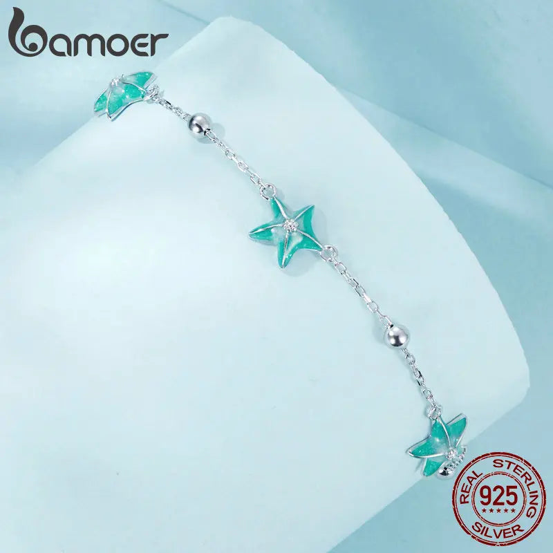 925 Sterling Silver Ocean Starfish Original Design Bracelet For Women Fine Wedding Birthday Jewelry Gift