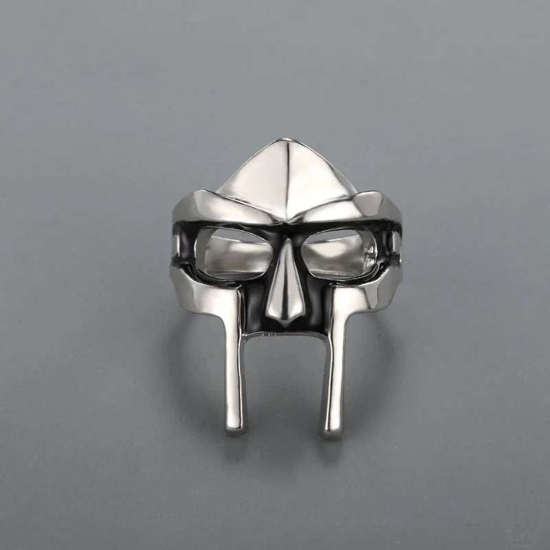 Classic Retro MF DOOM Mask Rings For Men Gladiator Jewelry  Punk Style Egyptian Pharaoh Male Ring Hip Hop Party Goth Accessories