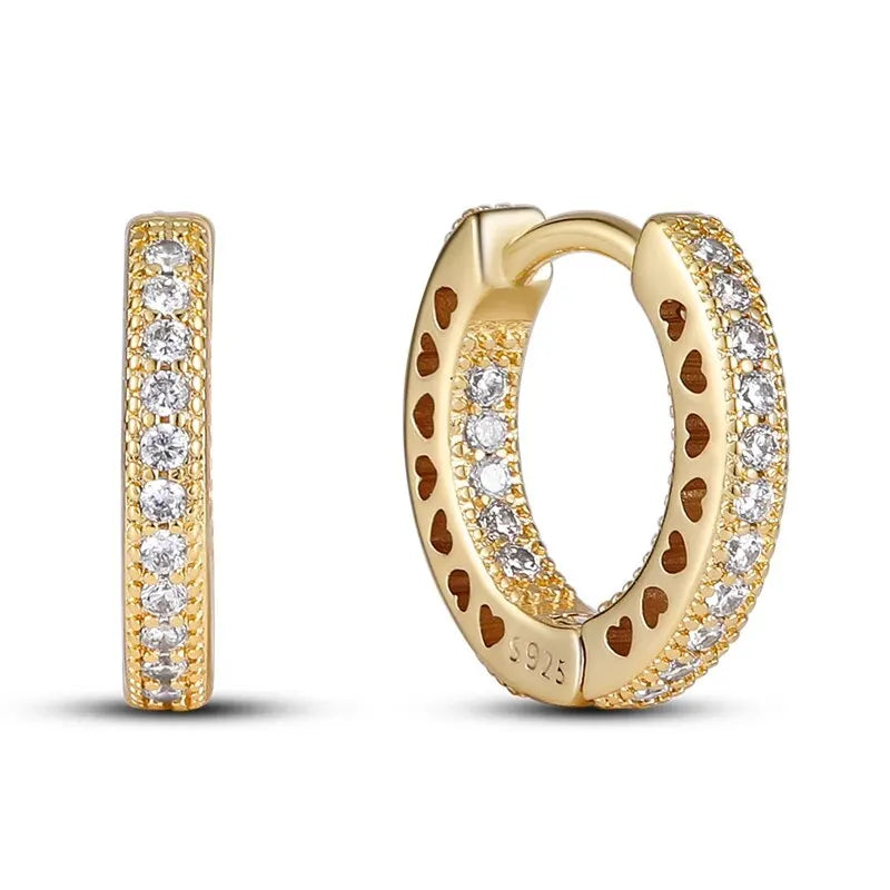 Sparkling Colorful Hoop Earrings 925 Sterling Silver Hypoallergenic Jewelry Embellished With Zircon Elegant Luxury Style Female