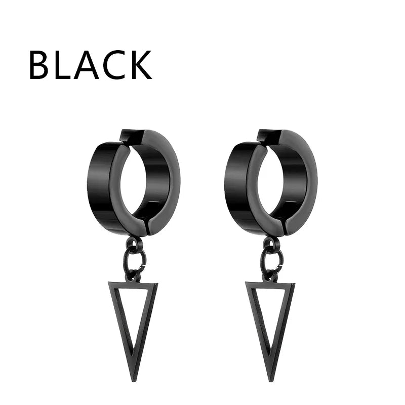 1Pair Fashion Cross Pendant Ear Clip Non Piercing Earrings Fake Earrings Gift for Men Women Jewelry