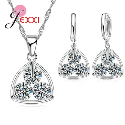 New Brand Bridal Jewelry Sets 925 Sterling Silver Statement Flower Butterfly Choker Necklaces Zirconia Earrings for Women Gift