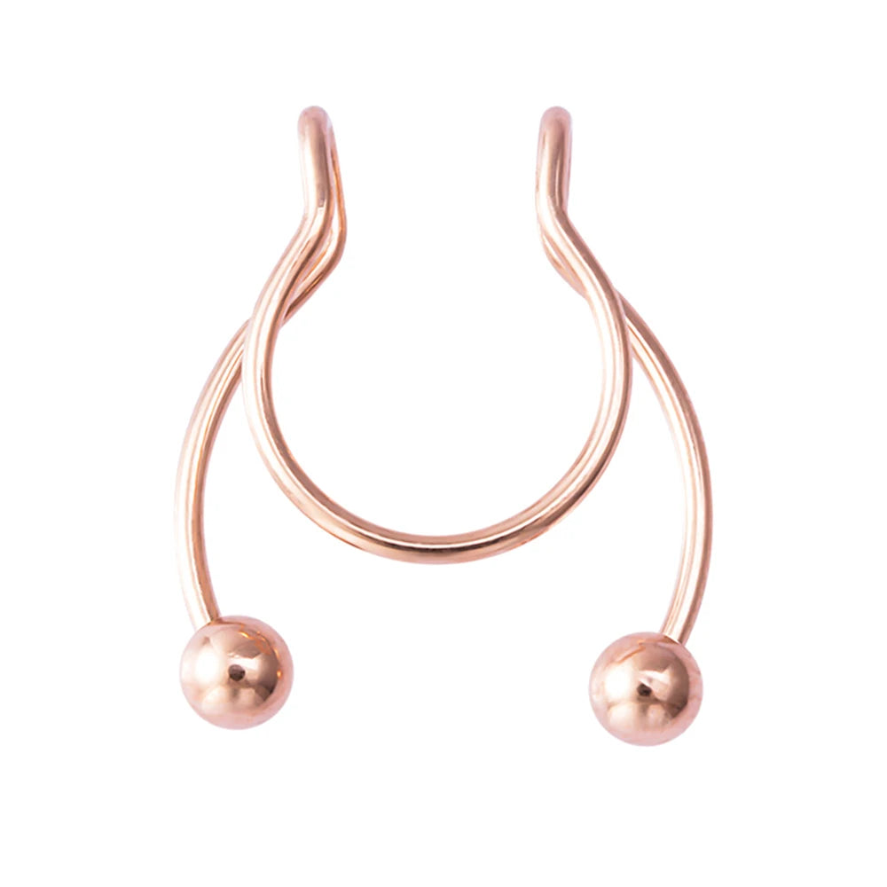 1pc Fake Nose Ring for Women Men 20G Surgical Steel Faux Piercing Jewelry Fake Piercing Hoop Lip Septum Nose Rings Body Jewelry