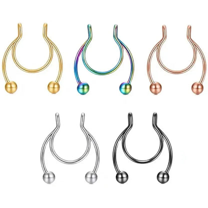 316L Stainless Steel Magnetic Septum Fake Nose Rings for Women Men Non-pierced Nose Hoop Tragus Falso Piercing Nez Body Jewelry