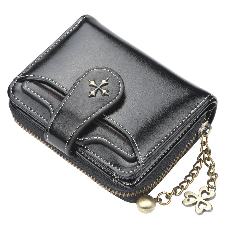 New Women Wallets Fashion Short PU Leather Top Quality Card Holder Female Zipper Purse