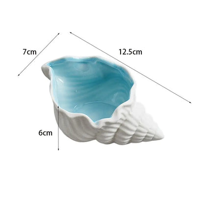 1 Pcs New Ceramic Jewelry Trays Ocean Style Conch Home Marine Decor Large Capacity Jewelry Tray Dish Gifts