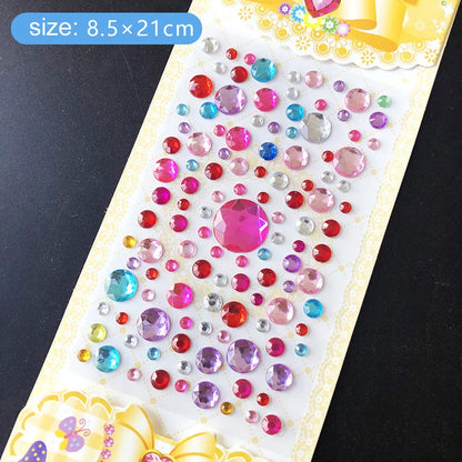 Kids Gem Crystal Acrylic Diamond Self Adhesive Stickers for Girl Creative DIY Craft Decoration Scrapbook Sticker