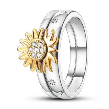 Silver Plated Women Luxury Stackable Ring Real Infinite Flower Daisy Fine Jewelry Rings For Engagement Weddling Party