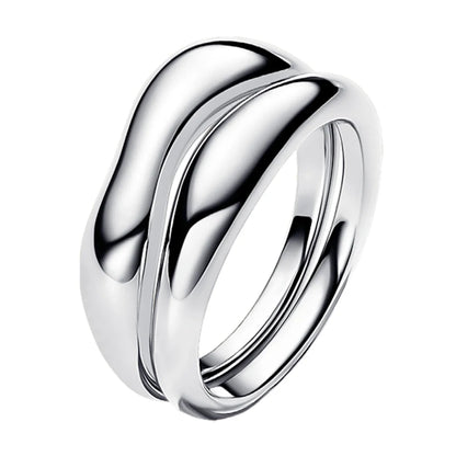 925 Sterling Silver Organically Shaped Stacking Rings&Heart&Two-tone Entwined Bands Ring Hot Selling Gift Jewely