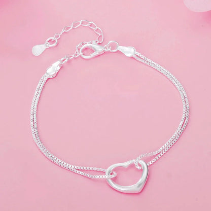 Original 925 sterling silver Pretty heart bracelets necklaces for women fashion designer party wedding Jewelry sets holiday gift