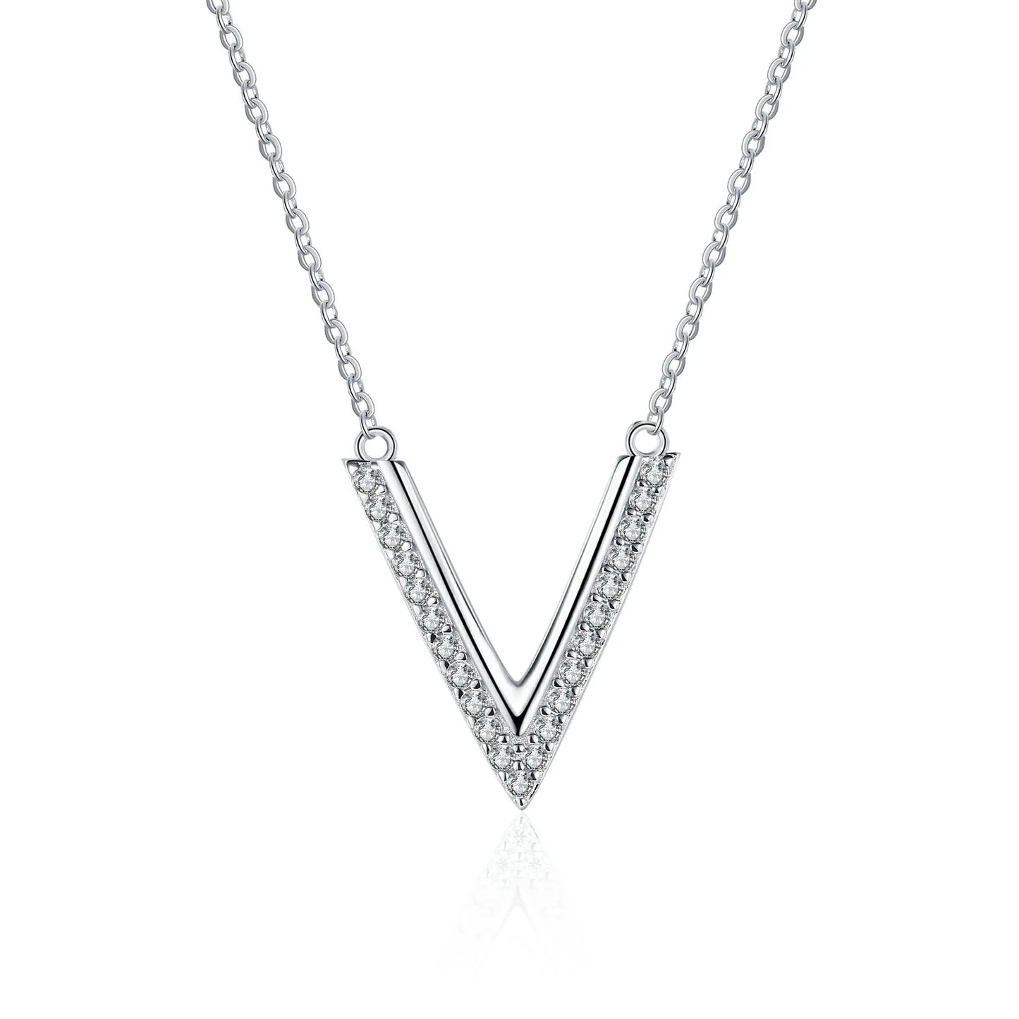 18K White Gold & Platinum PT950 0.19ct Moissanite Pendant for Women Bridal Luxury V Jewelry Set