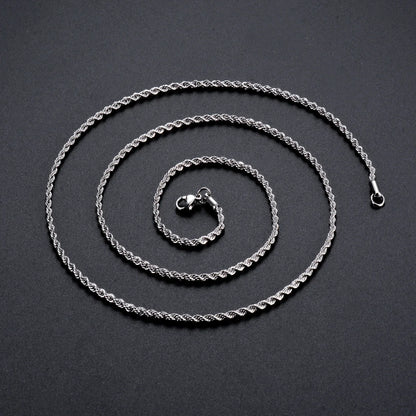 1 piece 925 sterling silver Width 2mm/3mm/4mm Rope Chain Necklace/Bracelet For Men Women Man Fashion Chain Necklace