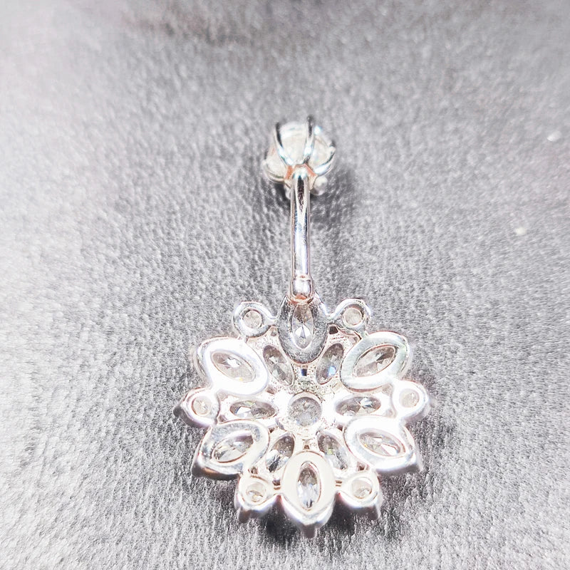 925 sterling silver sunflower belly button ring fashion navel piercing jewelry for women