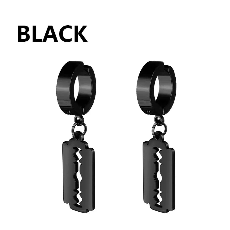 1Pair Fashion Cross Pendant Ear Clip Non Piercing Earrings Fake Earrings Gift for Men Women Jewelry