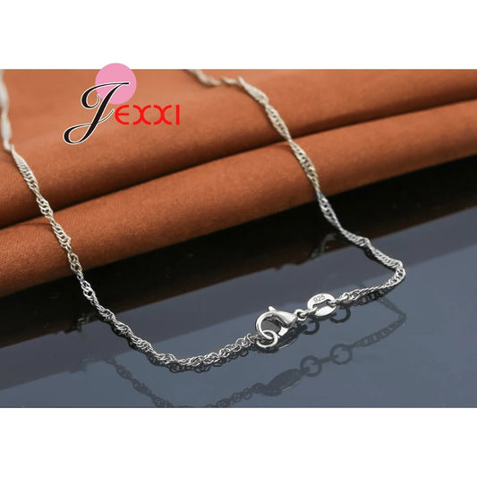 Romantic Double S Design Jewelry Set 925 Sterling Silver Necklace Earring 3 Colors Fashion Pendant Sets