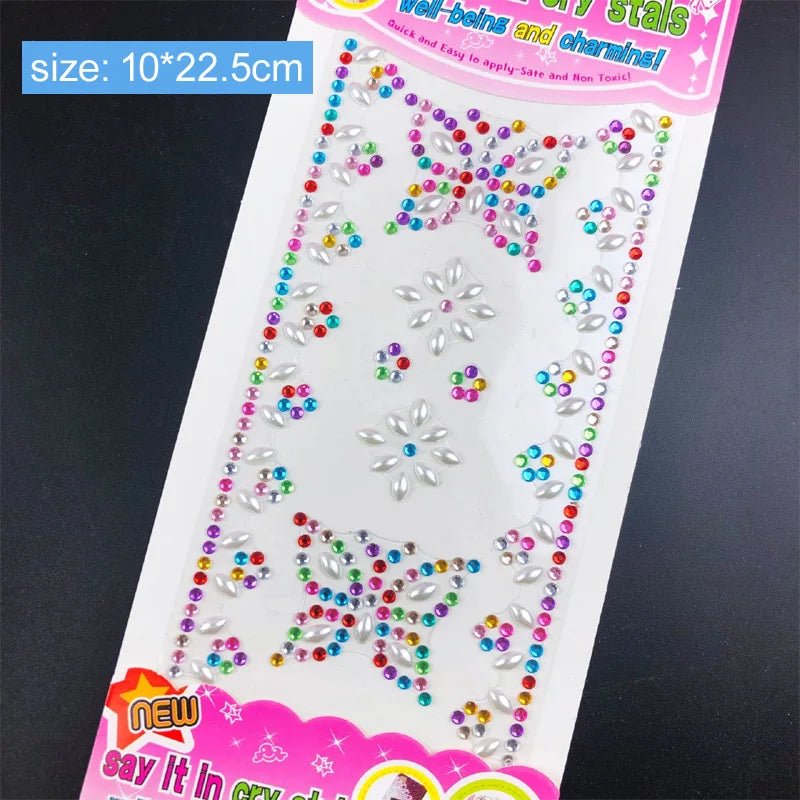 Kids Gem Crystal Acrylic Diamond Self Adhesive Stickers for Girl Creative DIY Craft Decoration Scrapbook Sticker